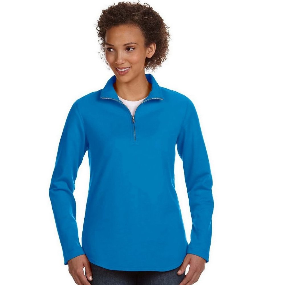 Ladies' Quarter-Zip French Terry Pullover - COBALT - 3764 - COBALT